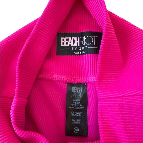 Beach Riot Sport Ayla Leggings Bright Fuchsia Size XS Ribbed Workout leggings - Picture 5 of 5